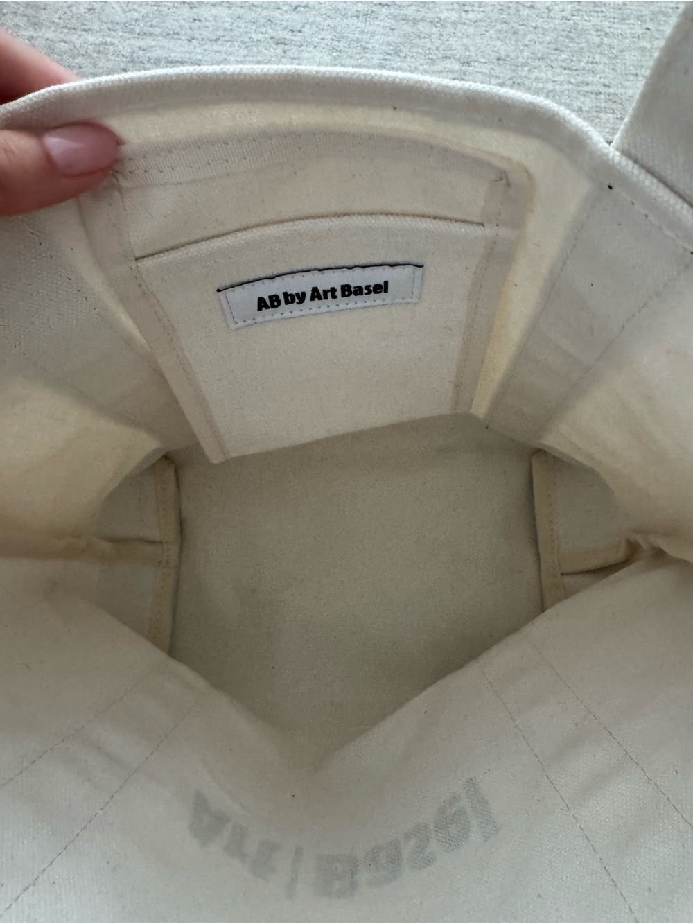 Art Basel Canvas Tote Bag in Cream and Black - Picture 2 of 2